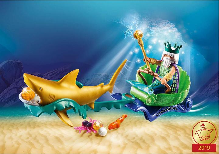 Immagine prodotto Playmobil Re del mare con il trasporto degli squali (70097)