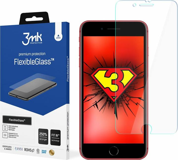 3MK hybrid glass Flexible 2.5D for iPhone 8 Plus (1 Stück, Apple iPhone 8 Plus)