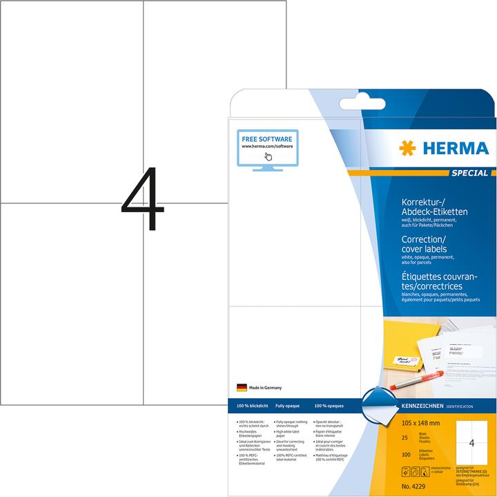 Immagine prodotto HERMA Etichette di correzione e di copertina in formato A4