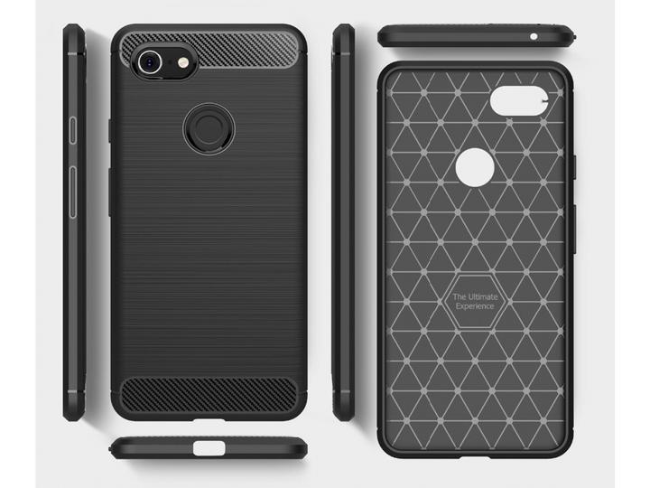 Produktbild Screenguard Google Pixel 3 Hülle Carbon Brushed Soft TPU (Google Pixel 3)