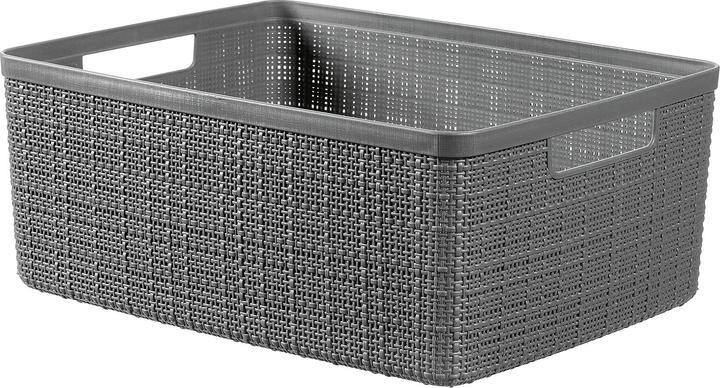 Actual product image Curver Juliet jute basket made of 100% recycled plastic, rectangular, 12 l, dark grey, M (12 l)