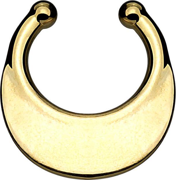 Star Piercing Fake Septum mit runder platte vergoldet