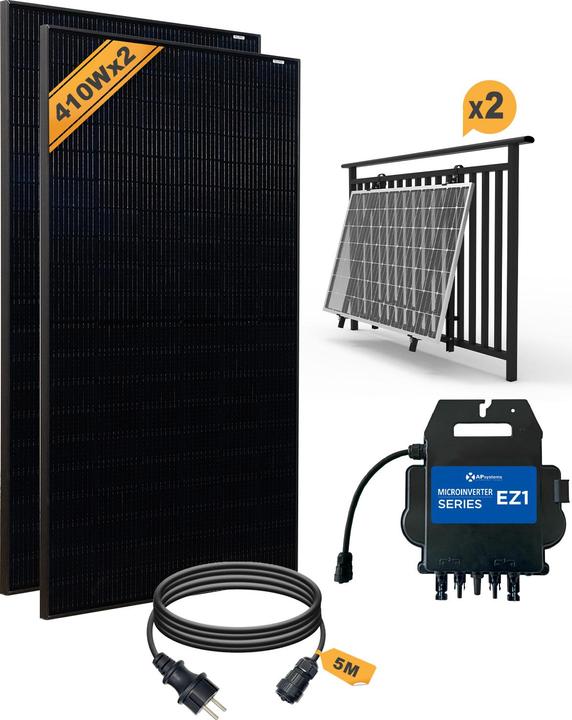 Produktbild Enjoy solar Balkon PV-Anlage - EZ1-M 600W (Halterung verstellbar) (410 W)