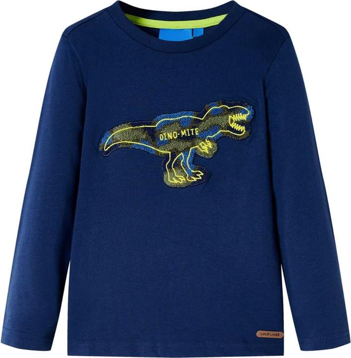 Immagine prodotto VidaXL Camicia da bambino a maniche lunghe blu navy 128,Materiale: 100 (128)
