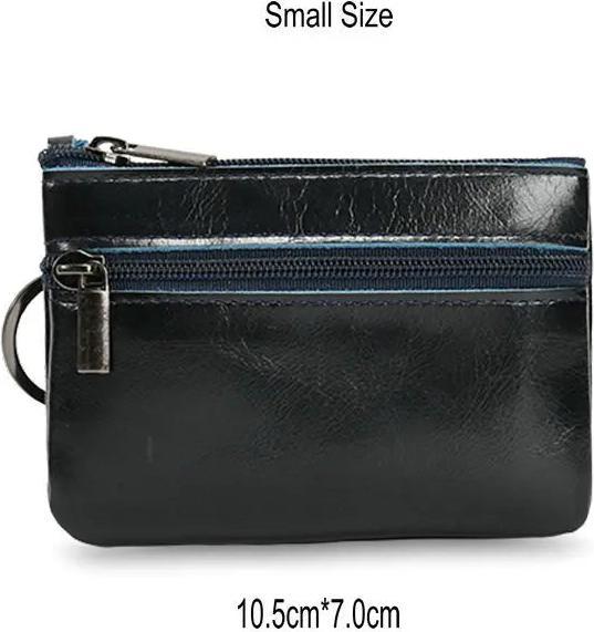 Only-Bags.Store Vintage Crazy Horse Leder Münze Geldbörse Echtes Leder Reissverschluss Münze Brieftasche Retro Key