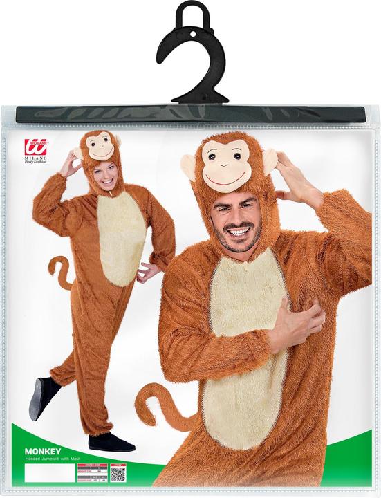 Produktbild Widmann Erwachsenenkostüm Affe Funny Overall mit Kapuze braun Grösse M/L (M, L)