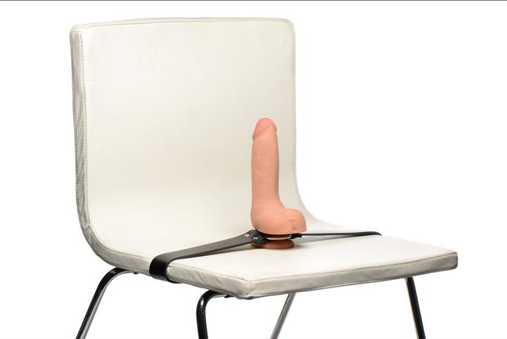 Actual product image XR Brands Leather Strap Dildo Holder