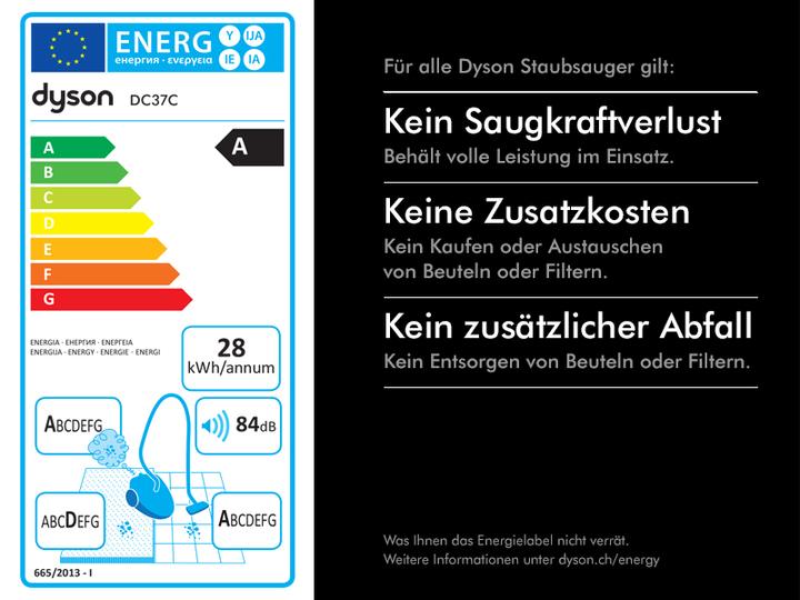 Energie-Label Dyson DC37C Parquet + Stubborn