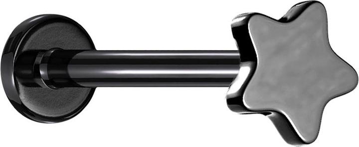 Immagine prodotto Star Piercing Micro Labret filettatura interna stella nera (Titanio G23, senza ottone)