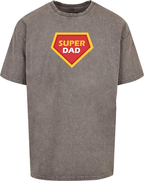 Actual product image Merchcode Fathers Day - Super dad Acid Washed Heavy Oversized Tee - 112921 (XL)