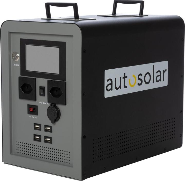 Actual product image Autosolar Powerstation 1500W "Swiss Edition" with 195W solar case (1500 Wh, 26.40 kg)