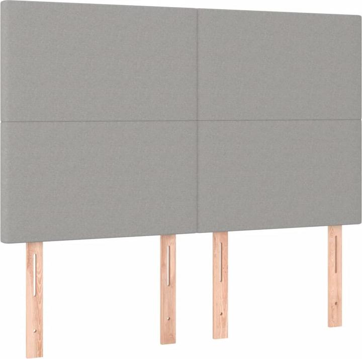 Produktbild VidaXL Boxspringbett Mit Matratze Stoff Hellgrau (120 x 200 cm)