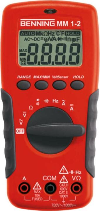 Produktbild Benning Hand-Multimeter digital MM 1-2 (CAT II 1000V, CAT III 600V)