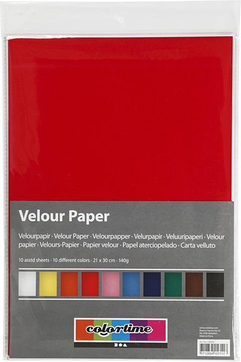 Productafbeelding Creativ Company Velours papier Kleur A4, 10 vellen (140 g/m², 10 x)