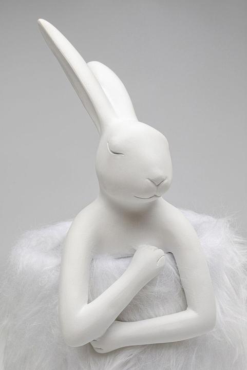 Actual product image Kare Design Animal Rabbit Fur table lamp white/silver 50cm (E14)
