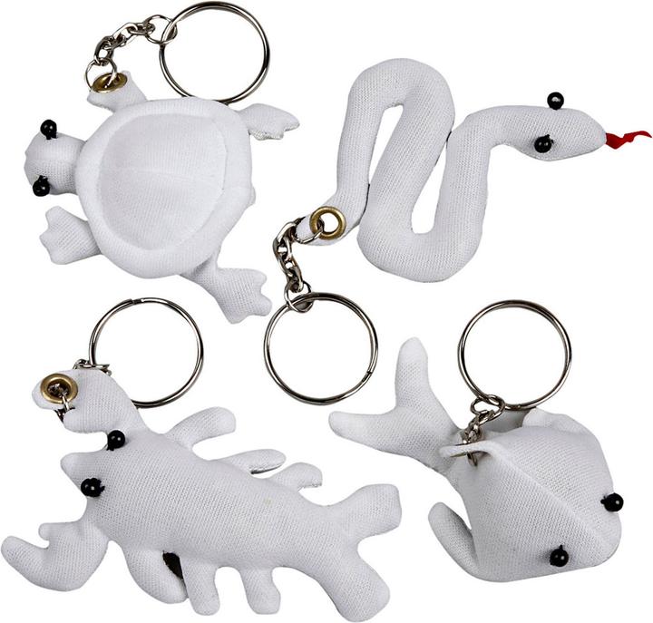 Creativ Company Dieren Sleutelhangers van Textiel, 4st.
