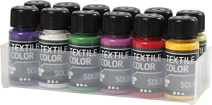 Immagine prodotto Creativ Company Dekkende Textielverf - Set van 12 Kleuren, 50ml (Colori assortiti, 50 ml)