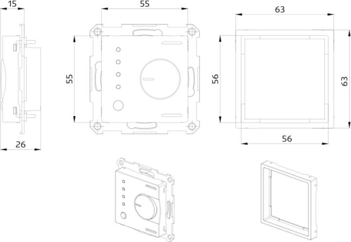 Produktbild BEG Raumtemperaturregler UP KNX 3 KNX ws Bussystem KNX Bedienelement