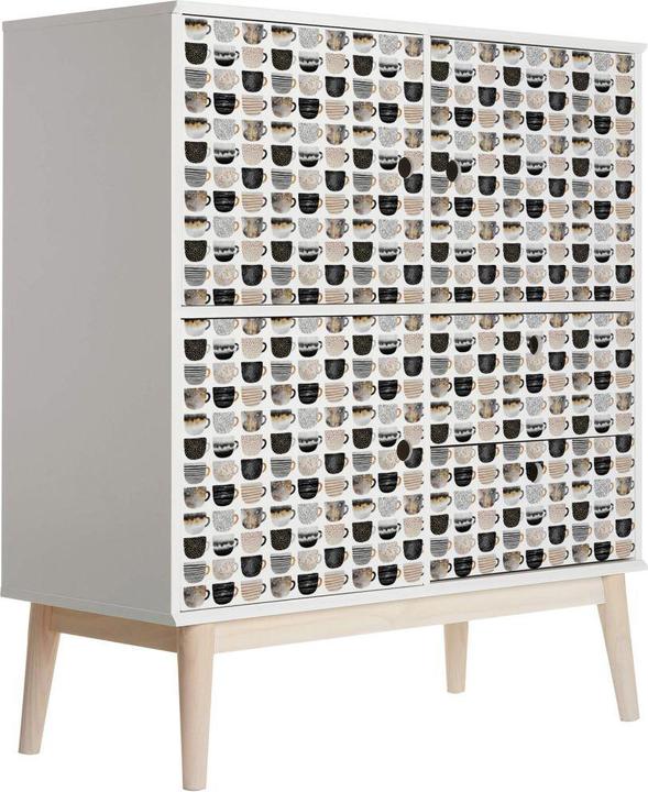 Produktbild Trenddeko Kaffeetassen: Pretty Black & Gold (100 x 150 cm)