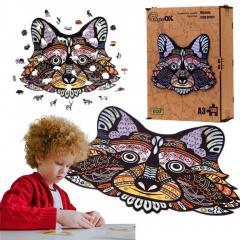Produktbild PuzzleOk Öko-Holzpuzzle 130 Fröhlicher Waschbär A3 (130 Teile)