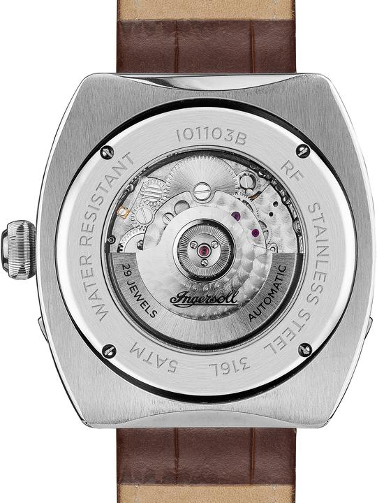 Actual product image Ingersoll 1892 Ingersoll I01103B The Michigan Automatic 45mm 5ATM (Skeleton watch, Analogue wristwatch, 45 mm)