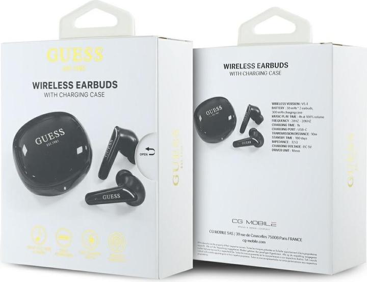 Produktbild Guess Headphones TWS Flat Classic Logo Electroplated black (4 h, Kabellos)