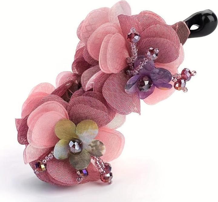 Activity Board 1 Stück Vintage Bohemian Style Fabric Flower Hair Claw - Harz elegante Bananenklammer rutschfeste (1 Stk.)