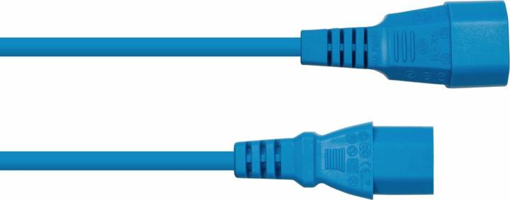 Produktbild Kabelmeister Kaltgeräteverlängerung Kaltgeräte-Stecker C14 an Kaltgeräte-Buchse C13, blau, 0,75mmÂ² (2 m, C14)