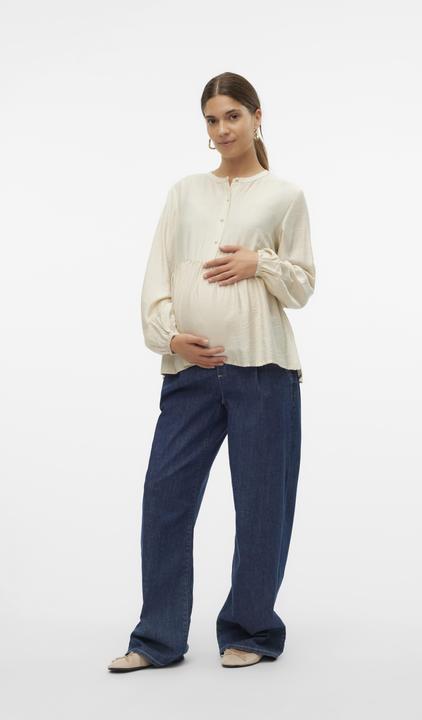 Actual product image Mamalicious Regular fit Mandarin collar Elasticated cuffs Balloon sleeves Top Blouse (L)