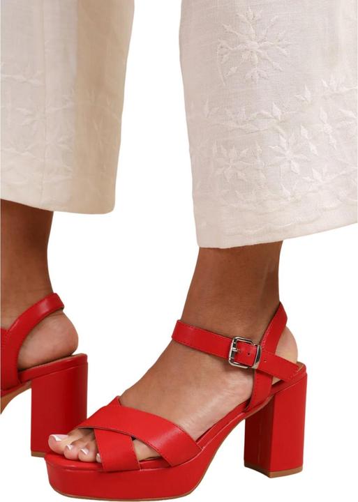 Actual product image Where's That From Womens/Ladies Marcia PU Strappy Platform Block High Heels (39)