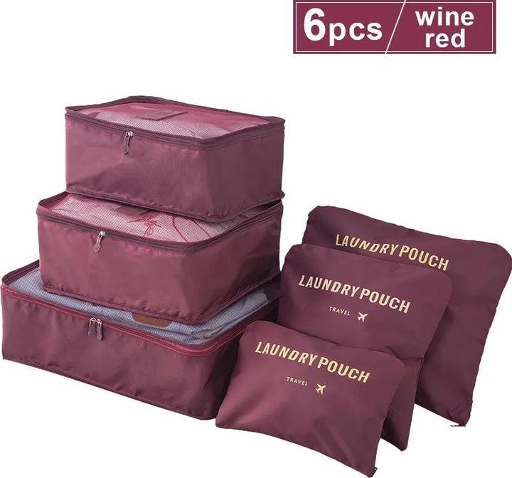 Only-Bags.Store 6 PCS Set Travel Organizer Aufbewahrungstaschen Kapazität Koffer Sortierung Organizer Set
