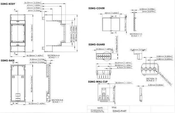 Actual product image HP Autozubehör Enclosure For Din Rail Mounting - 2 Modules (Housing)