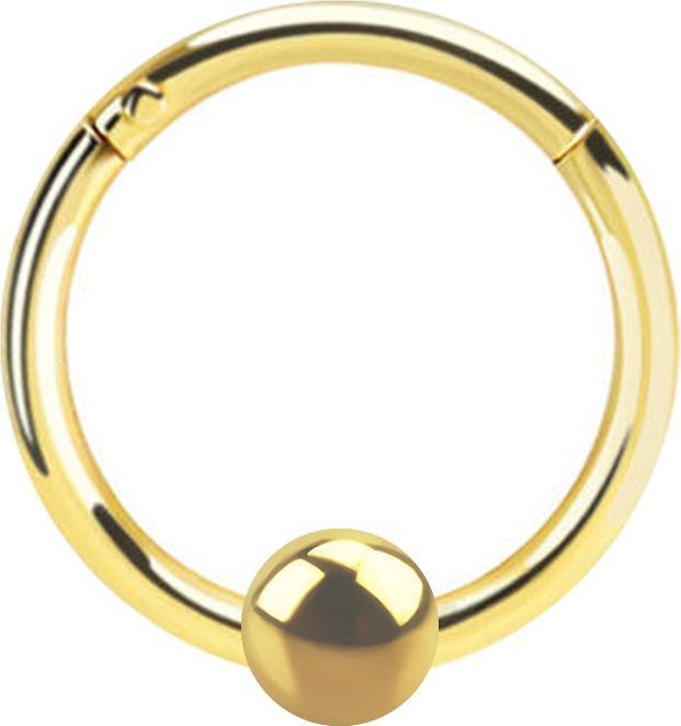 Actual product image Star Piercing Micro segment ring hinged gold plated with ball (925 sterling silver, without brass)