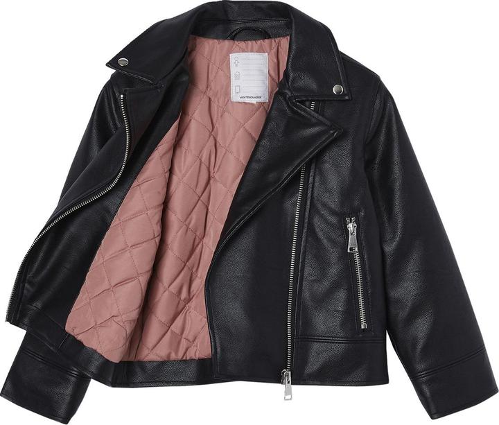 Actual product image Vertbaudet Girls' biker jacket made from faux leather with recycled polyester (110)