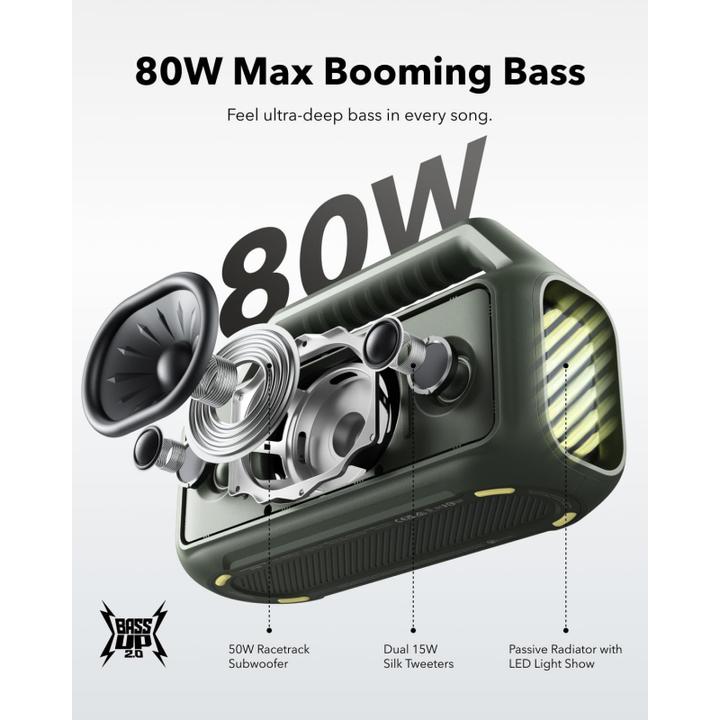 Productafbeelding soundcore Boom 2 (24 h, Oplaadbare batterij)