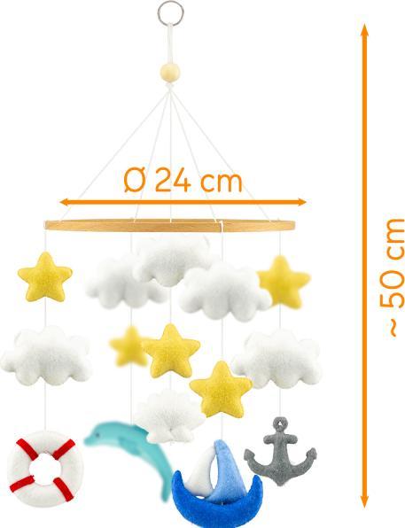 Image du produit Ulysse Couleurs d'Enfance Joli appareil mobile en feutre : la mer