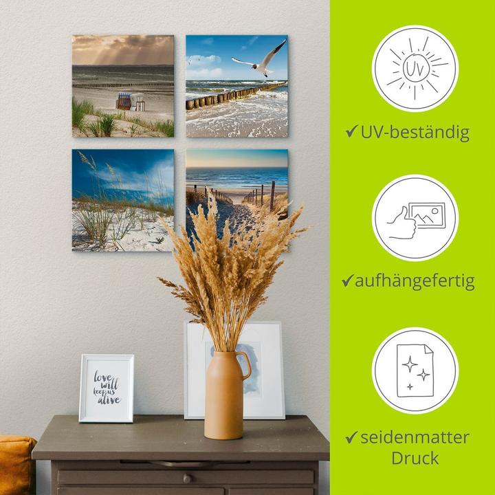 Immagine prodotto Artland Spiaggia solitaria Mar Baltico sabbia dune erbe K2VB (40x40 cm)