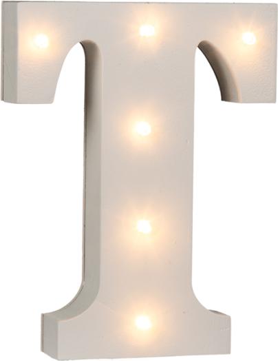 Immagine prodotto Ootb Lettera T illuminata in legno, con 6 LED, circa 16 cm