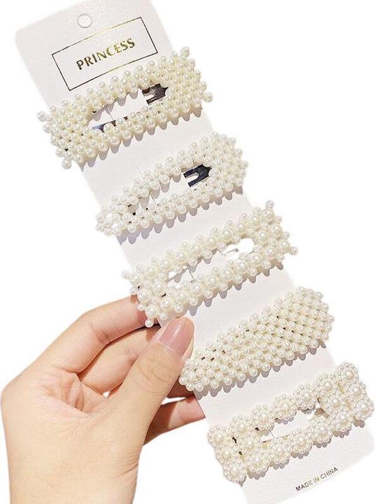 Actual product image JTI Hair clips with pearls - Set - 5 pcs