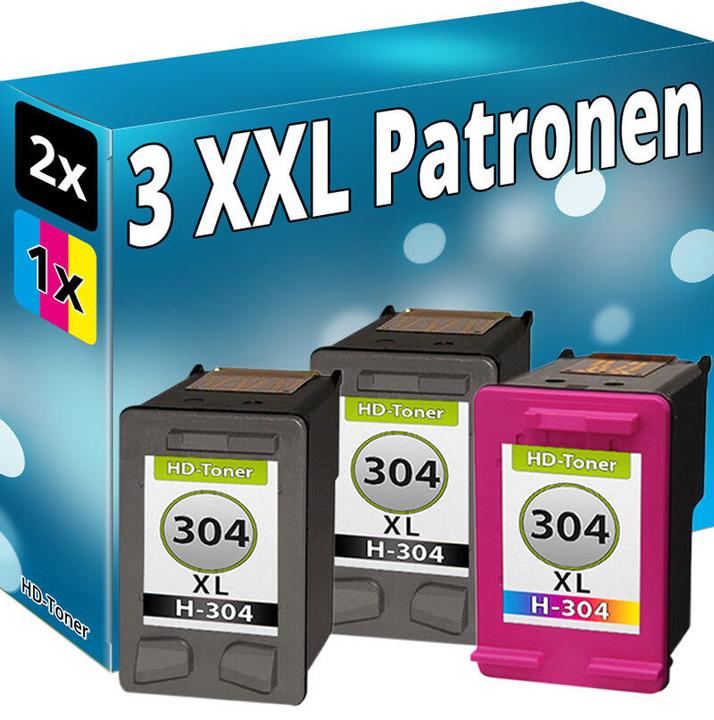 Produktbild Druckfuxx 3x TINTE PATRONEN für HP 304 XLENVY 5020 5030 5032 5034 Deskjet 3735 3
