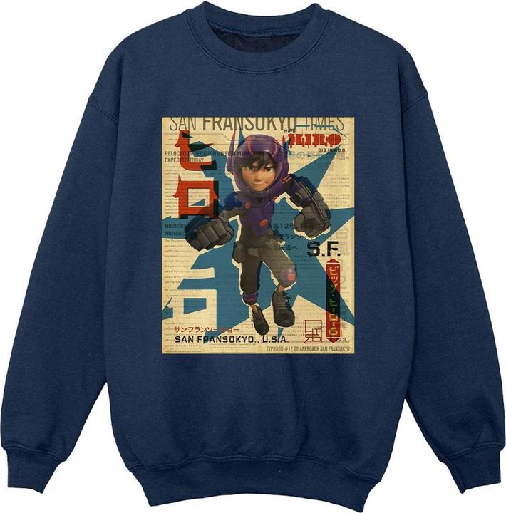 Disney Big Hero 6 Baymax Hiro Newspaper Sweatshirt Jungen (140, 146)