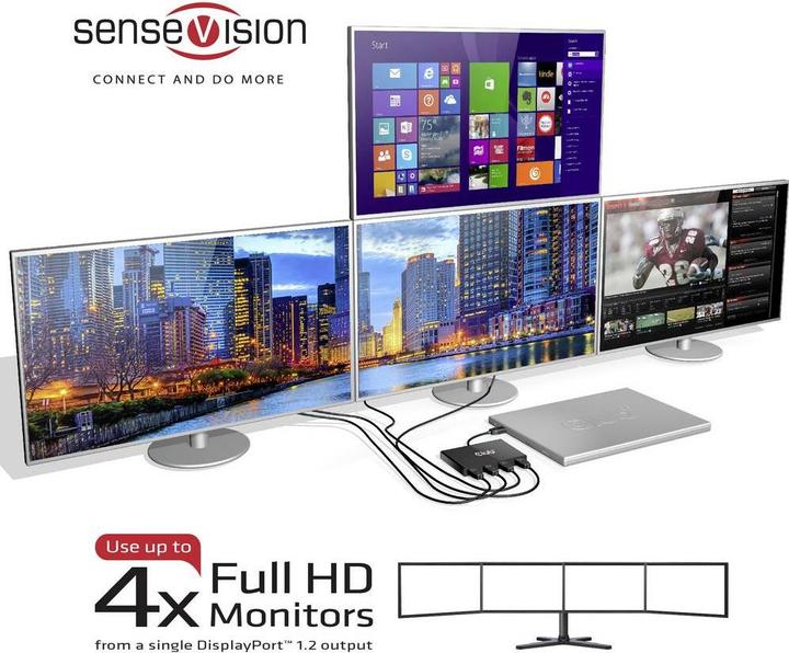 Image du produit Club 3D Hub de transport multi-streaming 1xDP - 4xDP (DP, 6.50 cm)