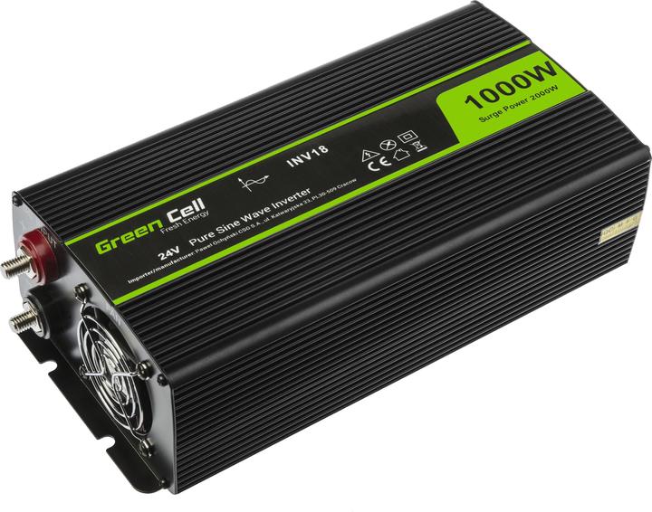 Productafbeelding GreenCell Spanning Auto Omvormer 24V tot 230V 1000W Full Sine Wave