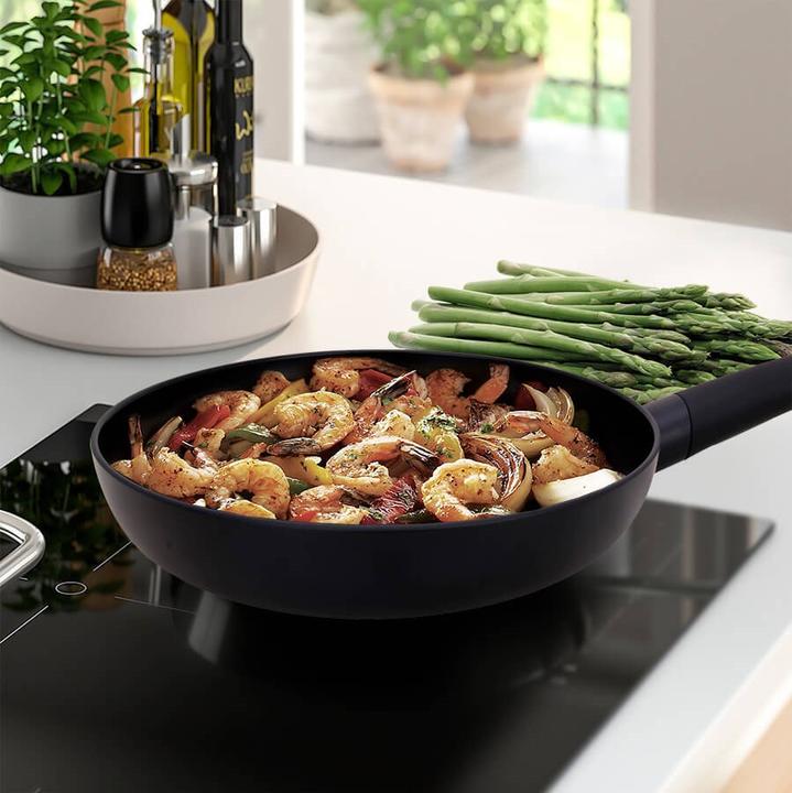 Actual product image Maestro Patelnia/Wok Marble 28cm MR-1217-28 (28 cm, Frying pan, Aluminium, Stainless steel)