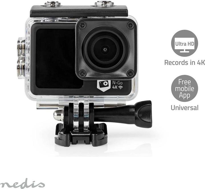 Image du produit Nedis Action Cam | 4K@30fps | 16 MPixel | Etanche à : 30.0 m | 90 min | Wi-Fi | App disponible (30p, WiFi)