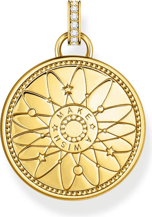 Immagine prodotto Thomas Sabo Ciondolo ruota della fortuna placcato oro con simboli cosmici (Argento 925, Smalto)