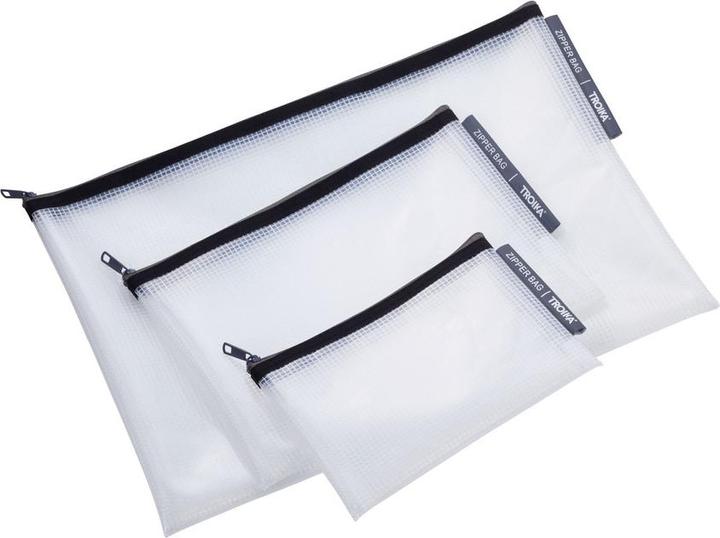 Image du produit Troika ZIPPER BAGS Set de 3 étuis DIN A4, A5 et A6, transparent