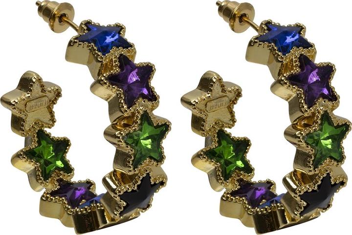 Uzurii Colorful Star Small Hoop Ohrringe (925er Sterlingsilber)