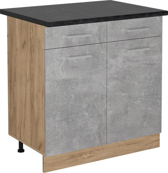 Produktbild Vicco Küchenunterschrank R-Line, Beton/Goldkraft Eiche, 80 cm, AP Anthrazit