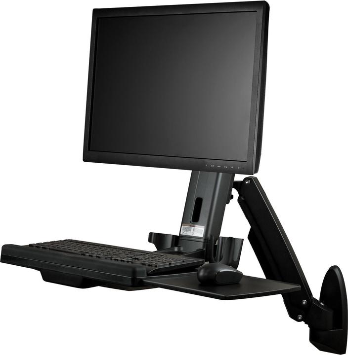 StarTech Wandmontage Sitz-/ Steh Workstation - 1 Monitor bis zu 60,96cm 24Zoll - VESA - Höhenverstellbarer... (Wand, 24")